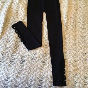 Black razor cut leggings